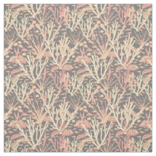 Tissu Motif de la Grande barrière de corail sur Grey