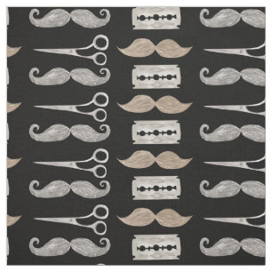 Tissu Motif de la moustache d'eau Barber Shop par Yard