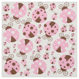 Tissu Motif De Ladybugs, Mignons Ladybugs, Pink Ladybugs