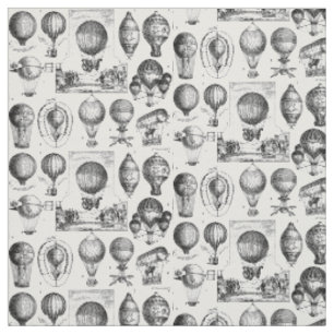 Tissu Motif de l'aéronef "Steampunk" à Ballons à air vin