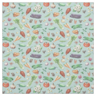 Tissu Motif de légume et d'épices d'aquarelle