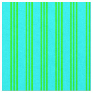 Tissu Motif de lignes/bandes de couleur cyan et citron v