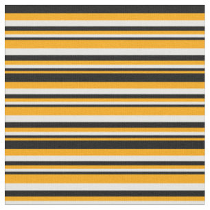 Tissu Motif de lignes/bandes orange, noir et blanc