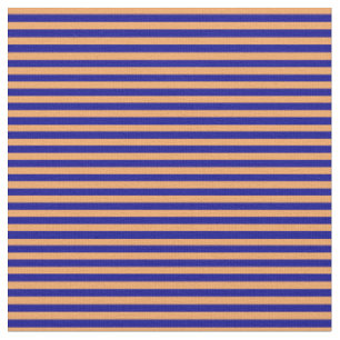 Tissu Motif de lignes Brown et bleu foncé