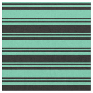 Tissu Motif de lignes de couleur Aquamarine et noire