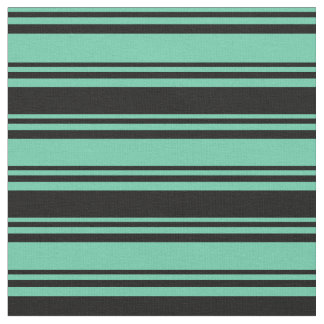 Tissu Motif de lignes de couleur Aquamarine et noire