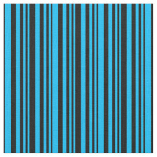 Tissu Motif de lignes en bleu ciel profond et en noir