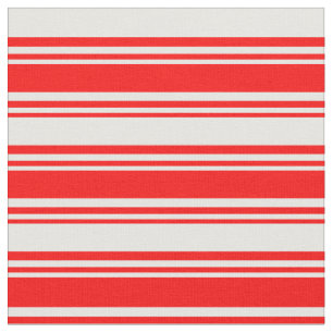 Tissu Motif de lignes et de bandes rouges et blanches