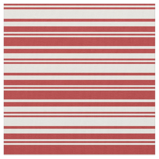 Tissu Motif de lignes/rayures de crème rouge et de menth (Fermer)