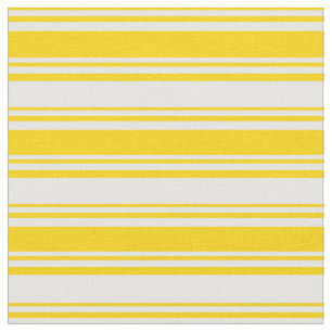 Tissu Motif de lignes/rayures jaunes et blanches
