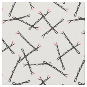 Tissu Motif de liste des cheveux Bobby Pins noir rose
