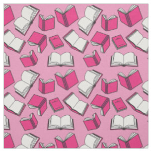 Tissu Motif de livres rose mignon lecteur de livre Motif