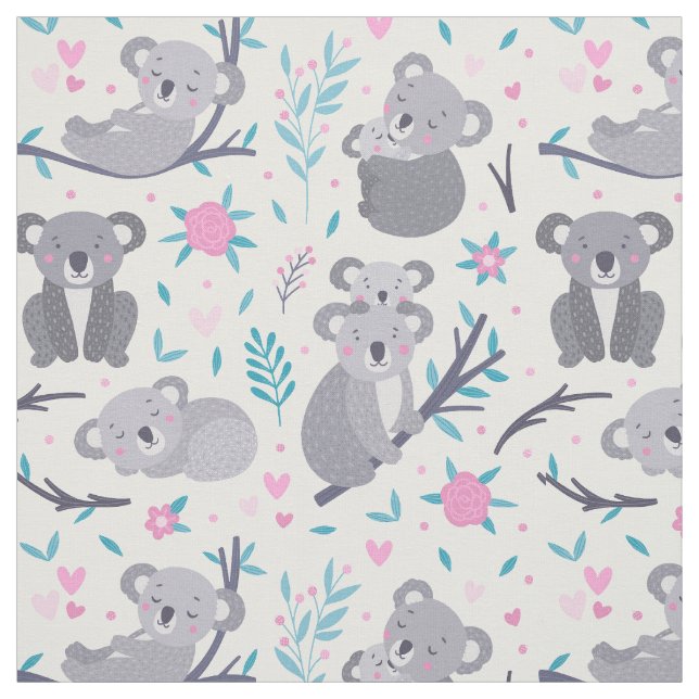 Tissu Motif de l'ours de Cute Koala (Échantillon)