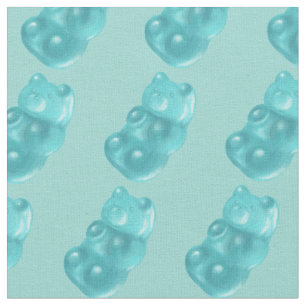 Tissu Motif de l'ours de gomme bleu