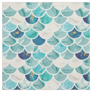 Tissu Motif de marbre de menthe d'échelles de poissons