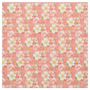 Tissu Motif de marguerites blanches et roses
