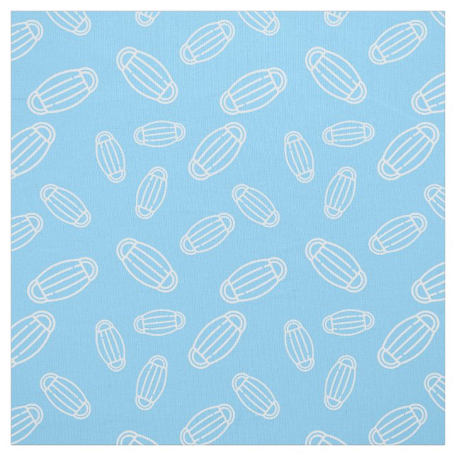 Tissu Motif de masque médical bleu et blanc (Échantillon)