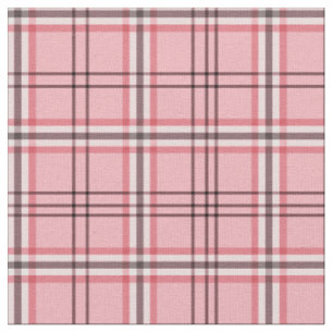 Tissu Motif de mode à carreaux rose et gris élégant