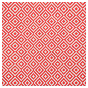 Tissu Motif de mosaïque Carré de Hip Bright Red Ikat D
