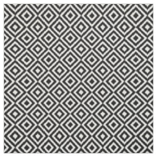 Tissu Motif de mosaïque de Carré noir blanc Ikat Diamo
