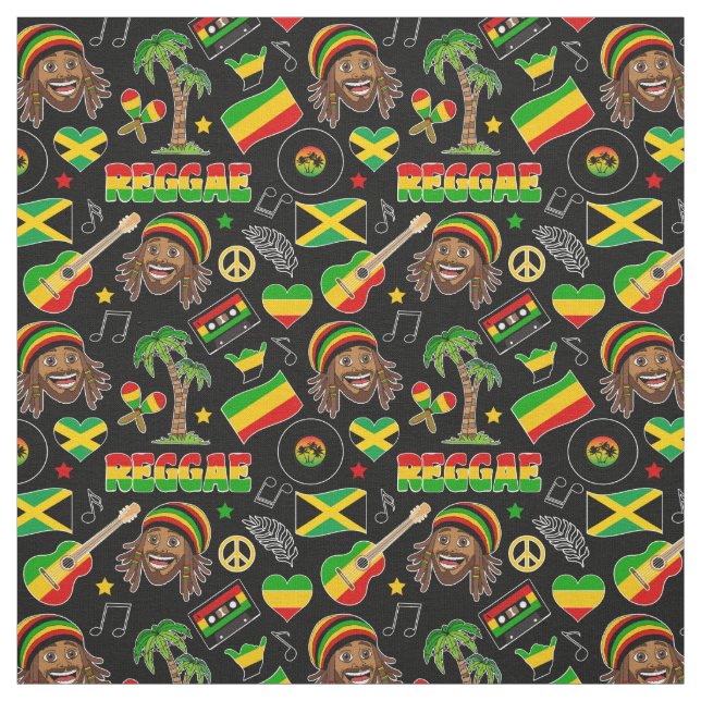 Tissu Motif de musique reggae (Échantillon)