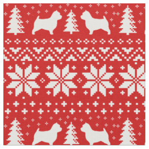 Tissu Motif de Noël de silhouettes de Norwich Terrier