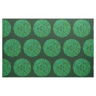 Tissu Motif de noeud celtique traditionnel de vert vert