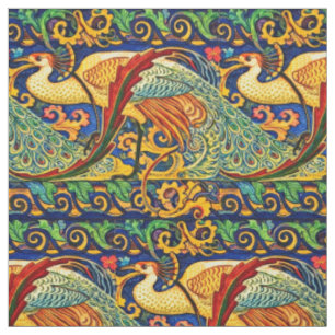 Tissu Motif de paons Art nouveau rétro par Walter Crane