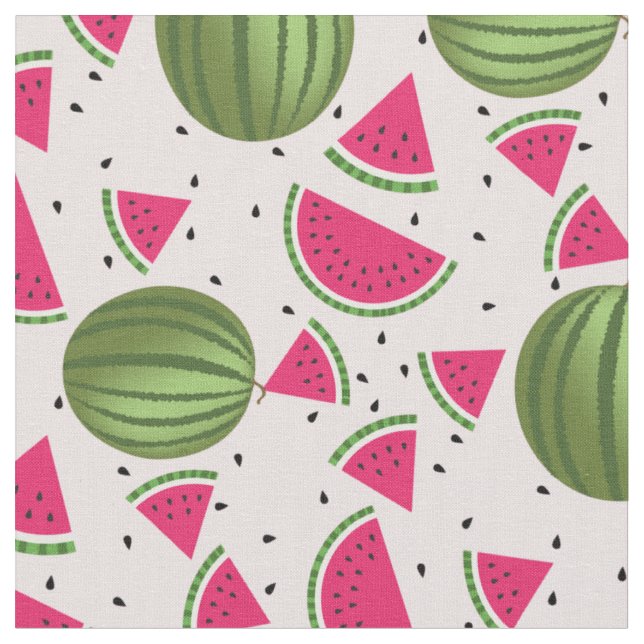 Tissu Motif de pastèque rose et vert (Fermer)