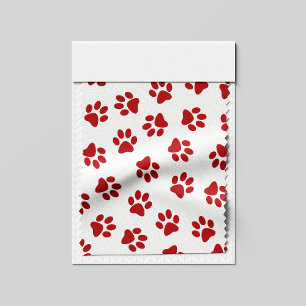 Tissu Motif de pattes, pattes de chien, pattes rouges