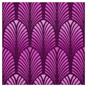 Tissu Motif de plume d'art déco, pourpre d'améthyste