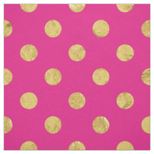 Tissu Motif de point élégant de polka de feuille d'or