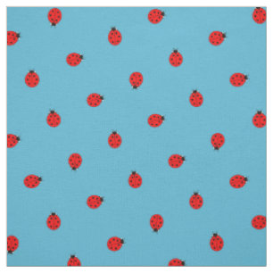 Tissu Motif de point Polka de Ladybug sur Blue