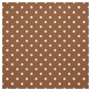 Tissu Motif de point tacheté crème Brown chic de polka