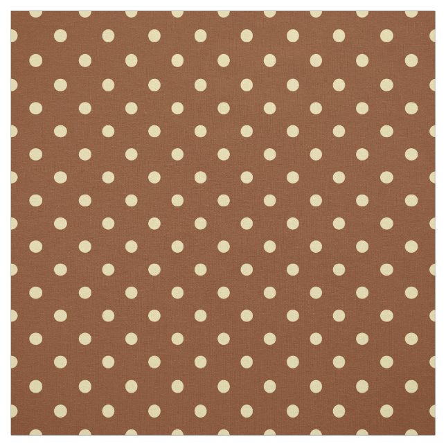Tissu Motif de point tacheté crème Brown chic de polka (Échantillon)