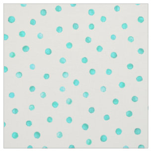 Tissu Motif de points blanc bleu turquoise de confettis
