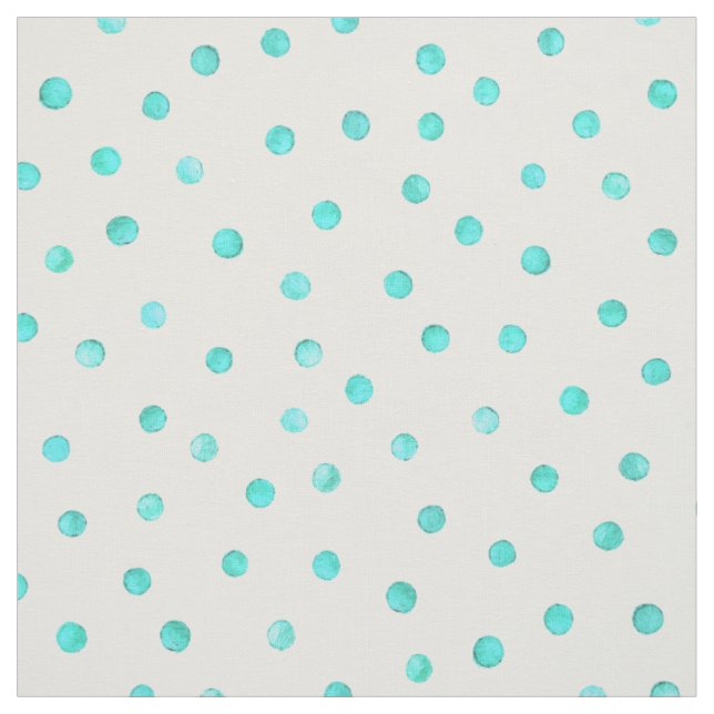 Tissu Motif de points blanc bleu turquoise de confettis (Échantillon)