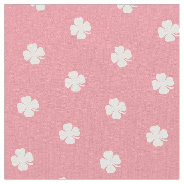 Tissu Motif de points blancs de Clover rose pâle (Fermer)