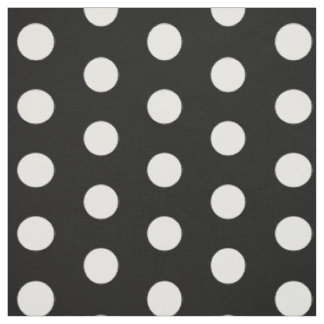 Tissu Motif de points noir et blanc
