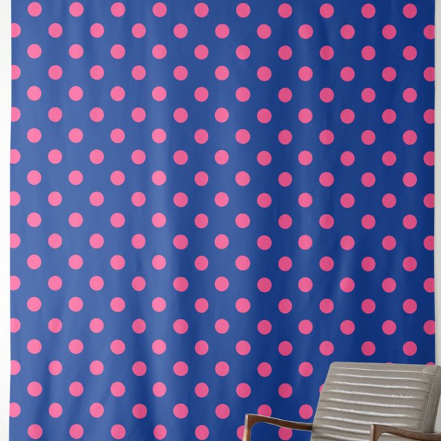 Tissu Motif de pois roses sur fond bleu (Créateur téléchargé)