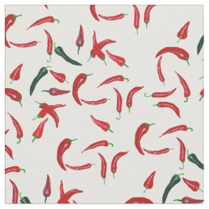 Tissu Motif de poivrons rouge et vert