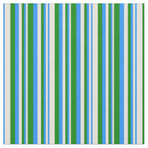 Tissu Motif de rayures beige, bleue et verte