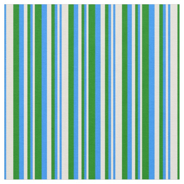 Tissu Motif de rayures beige, bleue et verte (Fermer)