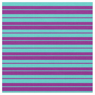 Tissu Motif de rayures de couleur turquoise et violette