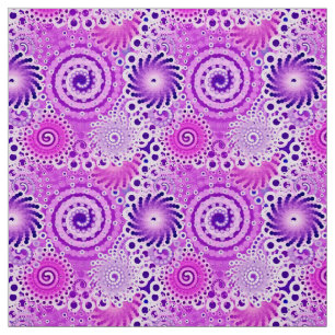 Tissu Motif de remous de fractale, violette, orchidée