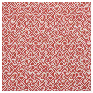 Tissu Motif de remous de Japonais - rouge-foncé et blan