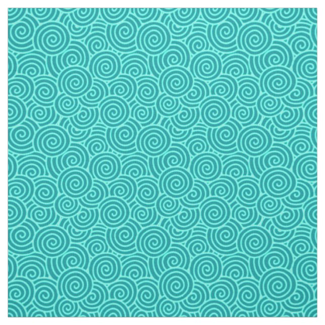 Tissu Motif de remous de Japonais - turquoise et aqua (Échantillon)