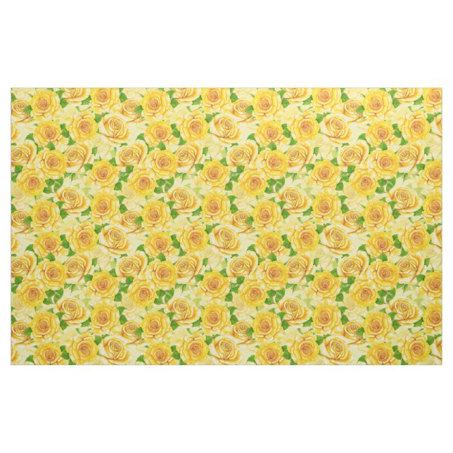 Tissu Motif de rose d'aquarelle jaune (Fat Quarter)