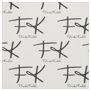 Tissu Motif de signature en monogramme "FK" de Frida Kah