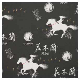 Tissu Motif de silhouette du vent noir de Mulan Riding